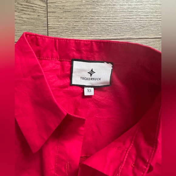 Tuckernuck womens size XS Red Button-Down Shirt Dress NWT - Picture 2 of 4